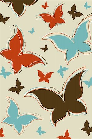 simsearch:400-04259527,k - illustration of retro background with colorful butterflies Stock Photo - Budget Royalty-Free & Subscription, Code: 400-04228953