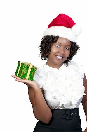 A beautiful young woman wearing a Santa hat Photographie de stock - Aubaine LD & Abonnement, Code: 400-04229679