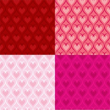 simsearch:400-06080543,k - Vector set of Valentine heart patterns Stock Photo - Budget Royalty-Free & Subscription, Code: 400-04229814