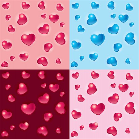 simsearch:400-06080543,k - Vector set of Valentine heart patterns Stock Photo - Budget Royalty-Free & Subscription, Code: 400-04229815