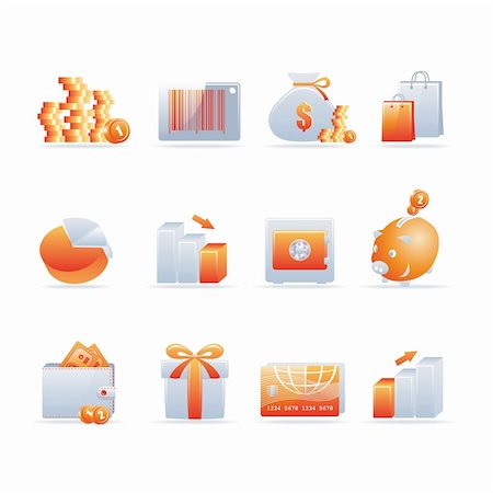 simsearch:400-04097382,k - Set of 12 glossy web icons. Shopping, business and money icon set. Part 4. (see other in my portfolio). Stock Photo - Budget Royalty-Free & Subscription, Code: 400-04220108