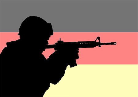 simsearch:400-04072400,k - Silhouette of a German soldier with the flag of Germany in the background Stock Photo - Budget Royalty-Free & Subscription, Code: 400-04220345