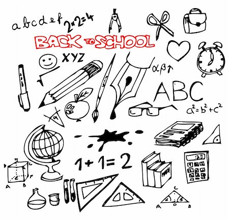 simsearch:400-05358791,k - Back to school - set of school doodle illustrations Stock Photo - Budget Royalty-Free & Subscription, Code: 400-04220852