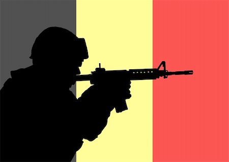 simsearch:400-04072400,k - Silhouette of a Belgian soldier with the flag of Belgium in the background Stock Photo - Budget Royalty-Free & Subscription, Code: 400-04220939