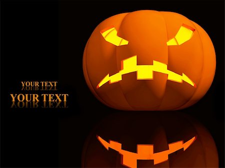 Symbol of a Halloween - bright 3d pumpkin Stock Photo - Budget Royalty-Free & Subscription, Code: 400-04221085