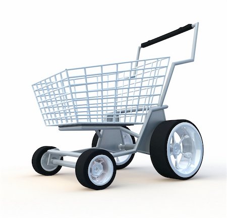 simsearch:400-04321973,k - Shopping cart. 3d illustration isolated on white background. Stock Photo - Budget Royalty-Free & Subscription, Code: 400-04221337