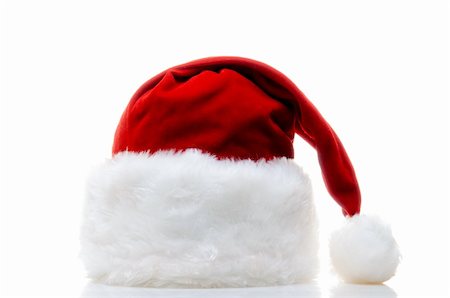 simsearch:400-08491819,k - Santa clause hat isolated over white Photographie de stock - Aubaine LD & Abonnement, Code: 400-04221388