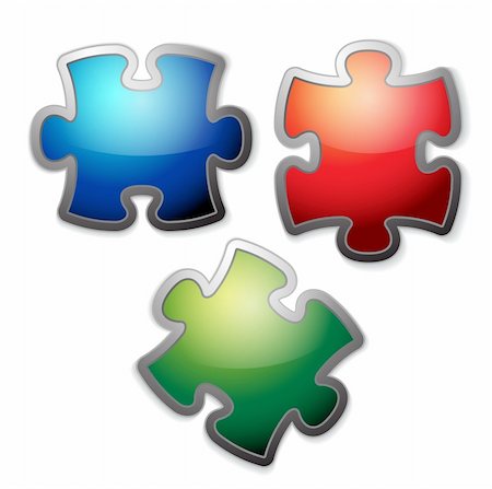 simsearch:400-07578126,k - Glossy colorful puzzle / jigsaw set with metallic borders Stock Photo - Budget Royalty-Free & Subscription, Code: 400-04221492