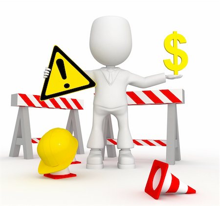 Repair of the money road). 3d image isolated on white background. Stock Photo - Budget Royalty-Free & Subscription, Code: 400-04221929