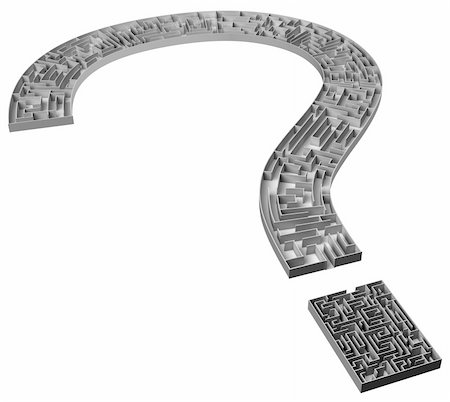 simsearch:400-05686284,k - 3d question maze. White background. Stock Photo - Budget Royalty-Free & Subscription, Code: 400-04222991