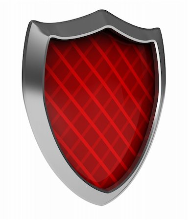 firewall white guard - abstract 3d illustration of red shield icon isolated over white background Stock Photo - Budget Royalty-Free & Subscription, Code: 400-04223419