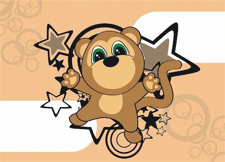 monkey cartoon background in vector format very easy to edit Stock Photo - Budget Royalty-Free & Subscription, Code: 400-04234224