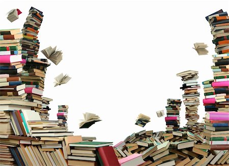 publishing - This is books scramble. Many books on white background. Stock Photo - Budget Royalty-Free & Subscription, Code: 400-04234565