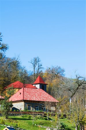 Mansion in the middle of mountain forest Stock Photo - Budget Royalty-Free & Subscription, Code: 400-04234628