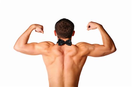 simsearch:400-05361704,k - handsome guy is flexing muscles on white Stock Photo - Budget Royalty-Free & Subscription, Code: 400-04235052