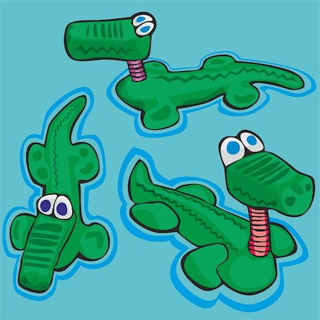 simsearch:400-04434649,k - fully editable vector illustration of funny stylized crocodiles Stock Photo - Budget Royalty-Free & Subscription, Code: 400-04235324