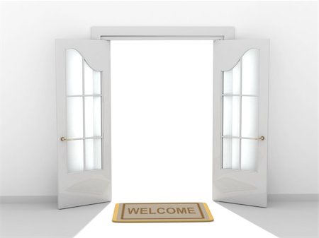 door welcome doormat - Conceptual image - a way to success Stock Photo - Budget Royalty-Free & Subscription, Code: 400-04235375