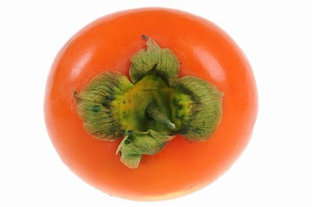 simsearch:824-07586124,k - Persimmon fruit also known as khaki or sharon isolated on white background Stock Photo - Budget Royalty-Free & Subscription, Code: 400-04235431