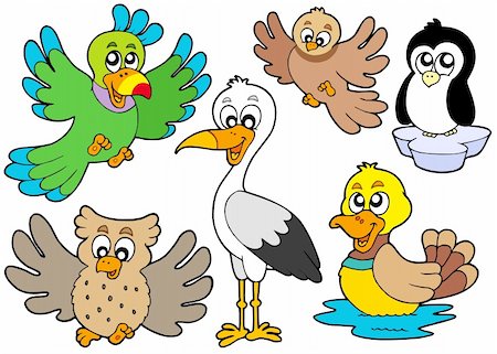 simsearch:400-07995476,k - Cute birds collection 2 - vector illustration. Stock Photo - Budget Royalty-Free & Subscription, Code: 400-04235726