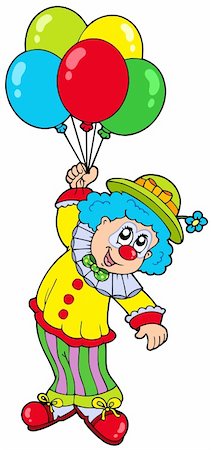 simsearch:400-04236834,k - Funny smiling clown with balloons - vector illustration. Stock Photo - Budget Royalty-Free & Subscription, Code: 400-04235754