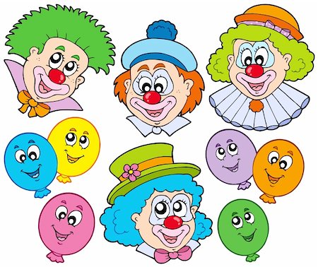 simsearch:400-04236834,k - Funny clowns collection - vector illustration. Stock Photo - Budget Royalty-Free & Subscription, Code: 400-04235751