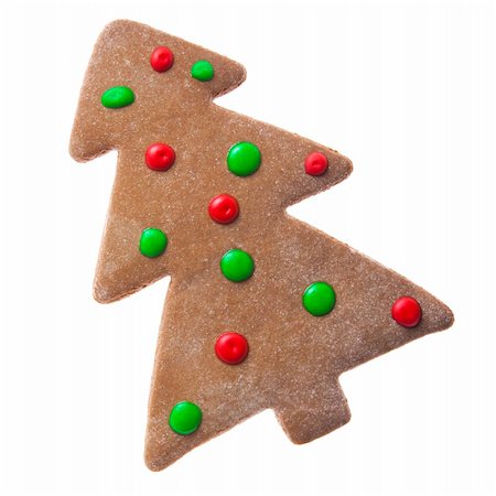 simsearch:400-05721521,k - Homemade Gingerbread christmas cookies with a shape of a tree isolated on white Stock Photo - Budget Royalty-Free & Subscription, Code: 400-04236051