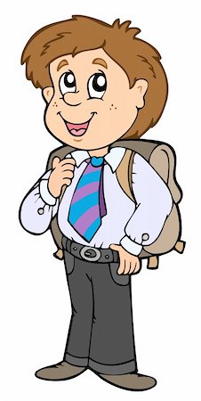 students learning cartoon - Boy in school uniform - vector illustration. Stock Photo - Budget Royalty-Free & Subscription, Code: 400-04236216