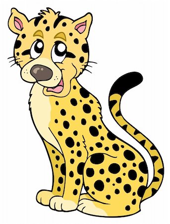 simsearch:400-04109301,k - Cartoon cheetah on white background - vector illustration. Stock Photo - Budget Royalty-Free & Subscription, Code: 400-04236221