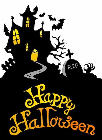 simsearch:400-04258210,k - Halloween house with sign 3 - vector illustration. Stock Photo - Budget Royalty-Free & Subscription, Code: 400-04236286