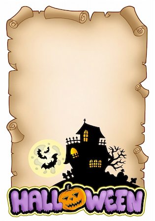 simsearch:400-04258210,k - Parchment with Halloween theme 2 - color illustration. Stock Photo - Budget Royalty-Free & Subscription, Code: 400-04236789