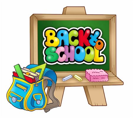 simsearch:400-04240970,k - School bag and chalkboard - color illustration. Stock Photo - Budget Royalty-Free & Subscription, Code: 400-04236795