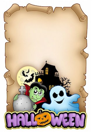 simsearch:400-03936196,k - Parchment with Halloween theme 3 - color illustration. Stock Photo - Budget Royalty-Free & Subscription, Code: 400-04236790
