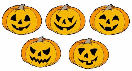 simsearch:400-04236823,k - Various Halloween pumpkins - vector illustration. Stock Photo - Budget Royalty-Free & Subscription, Code: 400-04236863