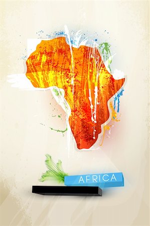 paint art of africa - abstract illustration of the continent Africa Stock Photo - Budget Royalty-Free & Subscription, Code: 400-04237069