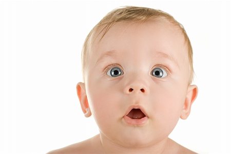 baby boy portrait closeup  isolated on a white background Stock Photo - Budget Royalty-Free & Subscription, Code: 400-04237113