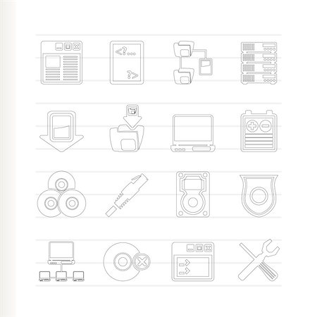 simsearch:400-04274313,k - Server Side Computer icons - Vector Icon Set Stock Photo - Budget Royalty-Free & Subscription, Code: 400-04237151