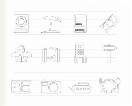 simsearch:400-07114343,k - travel, trip and holiday icons - vector icon set Stock Photo - Budget Royalty-Free & Subscription, Code: 400-04237163