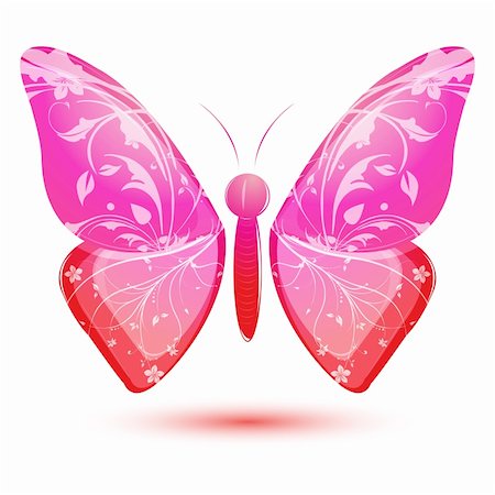 simsearch:400-05706564,k - illustration of floral butterfly on white background Stock Photo - Budget Royalty-Free & Subscription, Code: 400-04237239