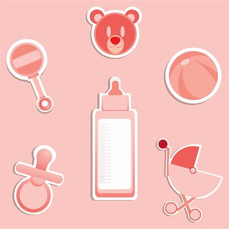 simsearch:400-06751007,k - illustration of different baby items Stock Photo - Budget Royalty-Free & Subscription, Code: 400-04237252