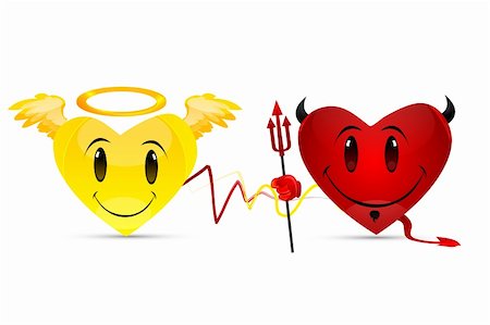 illustration of devil hearts on white background Stock Photo - Budget Royalty-Free & Subscription, Code: 400-04237284