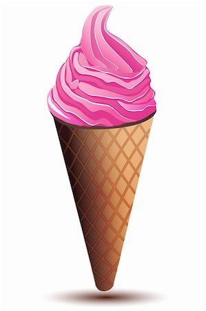 simsearch:400-05718903,k - illustration of strawberry ice cream on isolated background Stock Photo - Budget Royalty-Free & Subscription, Code: 400-04237418