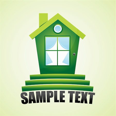 simsearch:400-04786259,k - illustration of green home Stock Photo - Budget Royalty-Free & Subscription, Code: 400-04237446