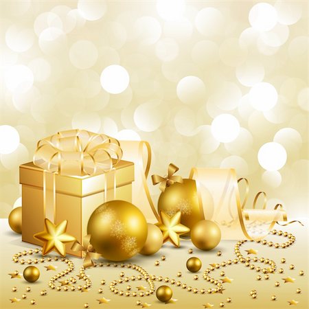 festive serpentine - beautiful golden christmas background Stock Photo - Budget Royalty-Free & Subscription, Code: 400-04238471