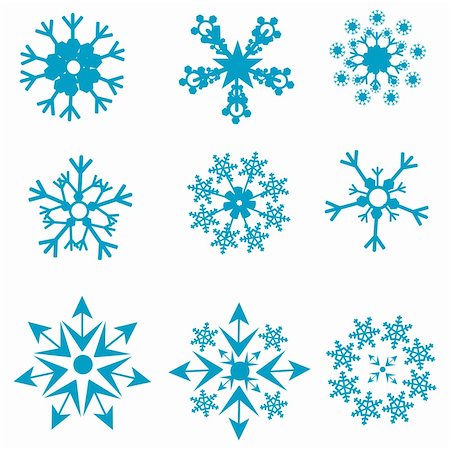 simsearch:400-07053830,k - illustration of shapes of snowflakes on white background Stock Photo - Budget Royalty-Free & Subscription, Code: 400-04239038