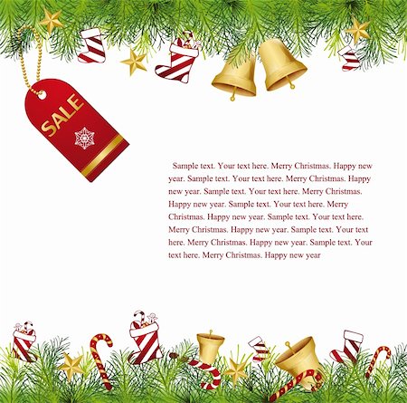 simsearch:400-04659792,k - Santa Credit Card Ornament hanging on the tree. Vector Stock Photo - Budget Royalty-Free & Subscription, Code: 400-04239201
