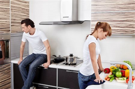 simsearch:400-04902701,k - The quarrelled young married couple at kitchen Stock Photo - Budget Royalty-Free & Subscription, Code: 400-04239405