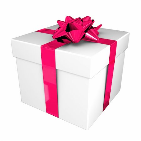 simsearch:400-04375128,k - White gift box with red ribbon Stock Photo - Budget Royalty-Free & Subscription, Code: 400-04239627