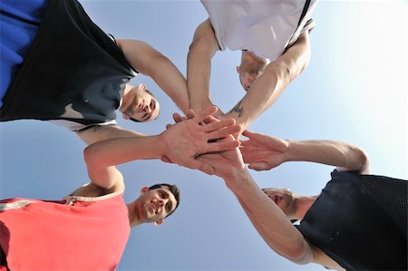 simsearch:400-04332775,k - basketball player team group  posing on streetbal court at the city on early morning Stock Photo - Budget Royalty-Free & Subscription, Code: 400-04239628