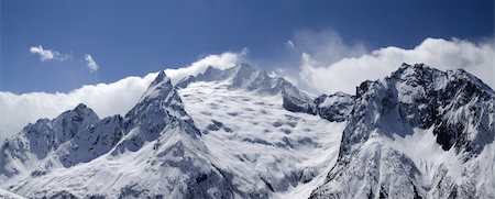 simsearch:400-05731177,k - Panorama Caucasus Mountains. Dombay. Peak Ine. Stock Photo - Budget Royalty-Free & Subscription, Code: 400-04230529