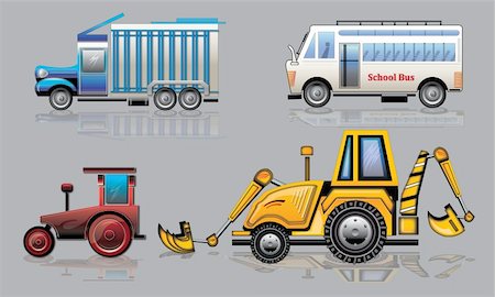 simsearch:400-08791419,k - Collection of various transport vehicles Stock Photo - Budget Royalty-Free & Subscription, Code: 400-04230805